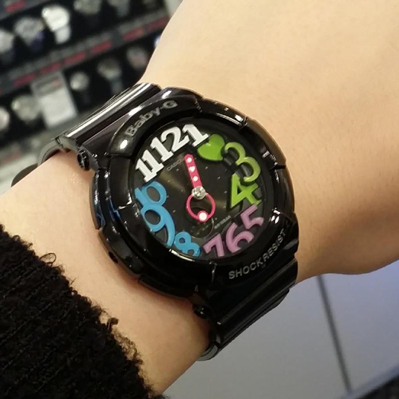 Casio BABY-G multifunctional fashionable contrasting color cute disc watch quartz movement resin strap Japanese and Korean watch women's BGA-131-1B2