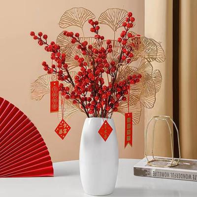 10/30 Adet Simülasyon Berry Yeniden Kullanılabilir Gerçekçi Parlak Renk Yapay Kırmızı Berry Ev için Noel Süs