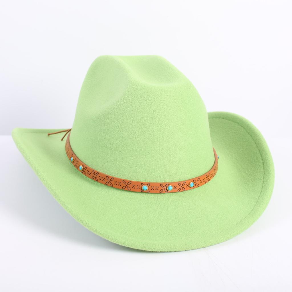 Popular European and American fashion OL style one-word cowboy hat men's and women's high-end top hat jazz hat felt hat