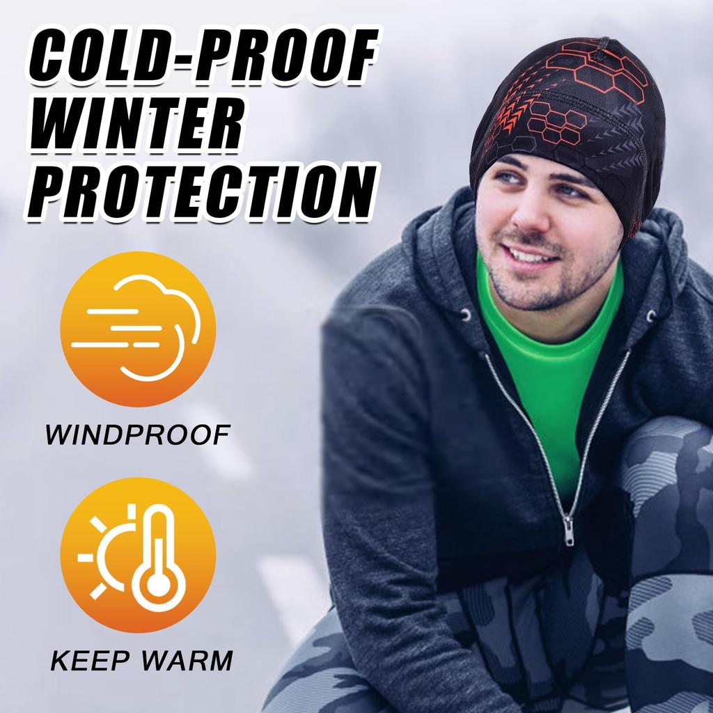 [BOBILIFE] Winter Warm Skull Cap - Windproof and Warm, Suitable for Outdoor Activities and Wearing Under a Helmet (Red)