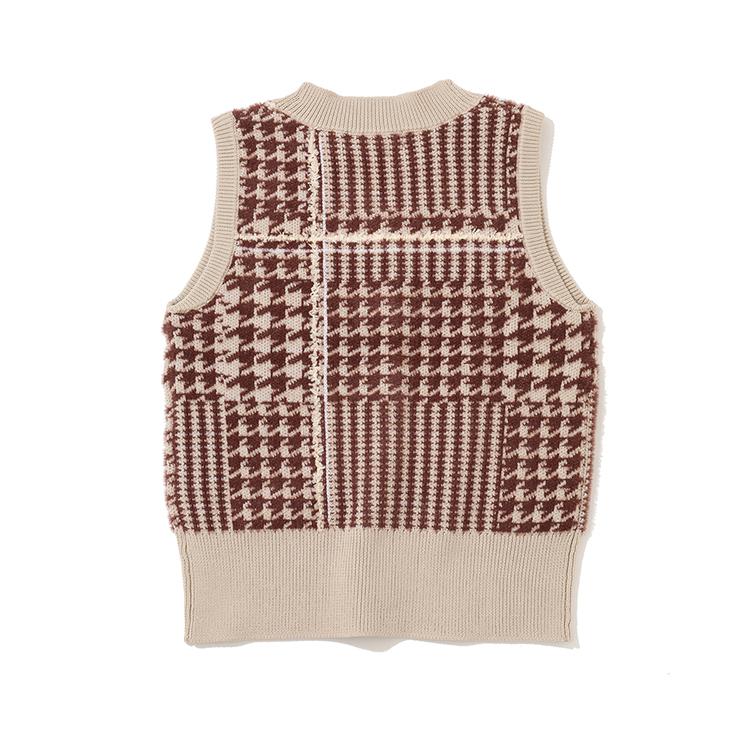 Makeuaenlona W Gn Hound Pattern Knit Vest Lr3Iv04F
