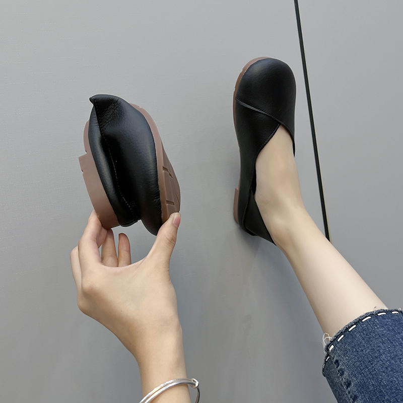 Women's Plus Size Flat Wide Toe Maternity Shoes Work Lightweight Soft Bottom Loafers