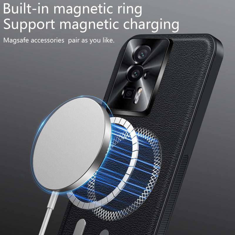 For Poco F5 Pro Case Magnetic Elegant Leather Wear-Resistant Lens Fully Covered Non-Slip Grip Edge Cover Shell