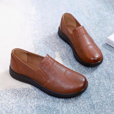 Fast Shipping Pu Leather Ballet Flats Woman Casual Walking Shoes Grandmas Ladies Comfort Moccasins Women's Antiskid Loafers New