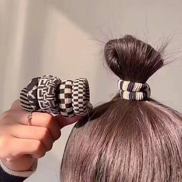 Chunky Seamless Terry Cloth Hair Tie - Versatile, High Elasticity Scrunchie, No Crease or Hair Damage
