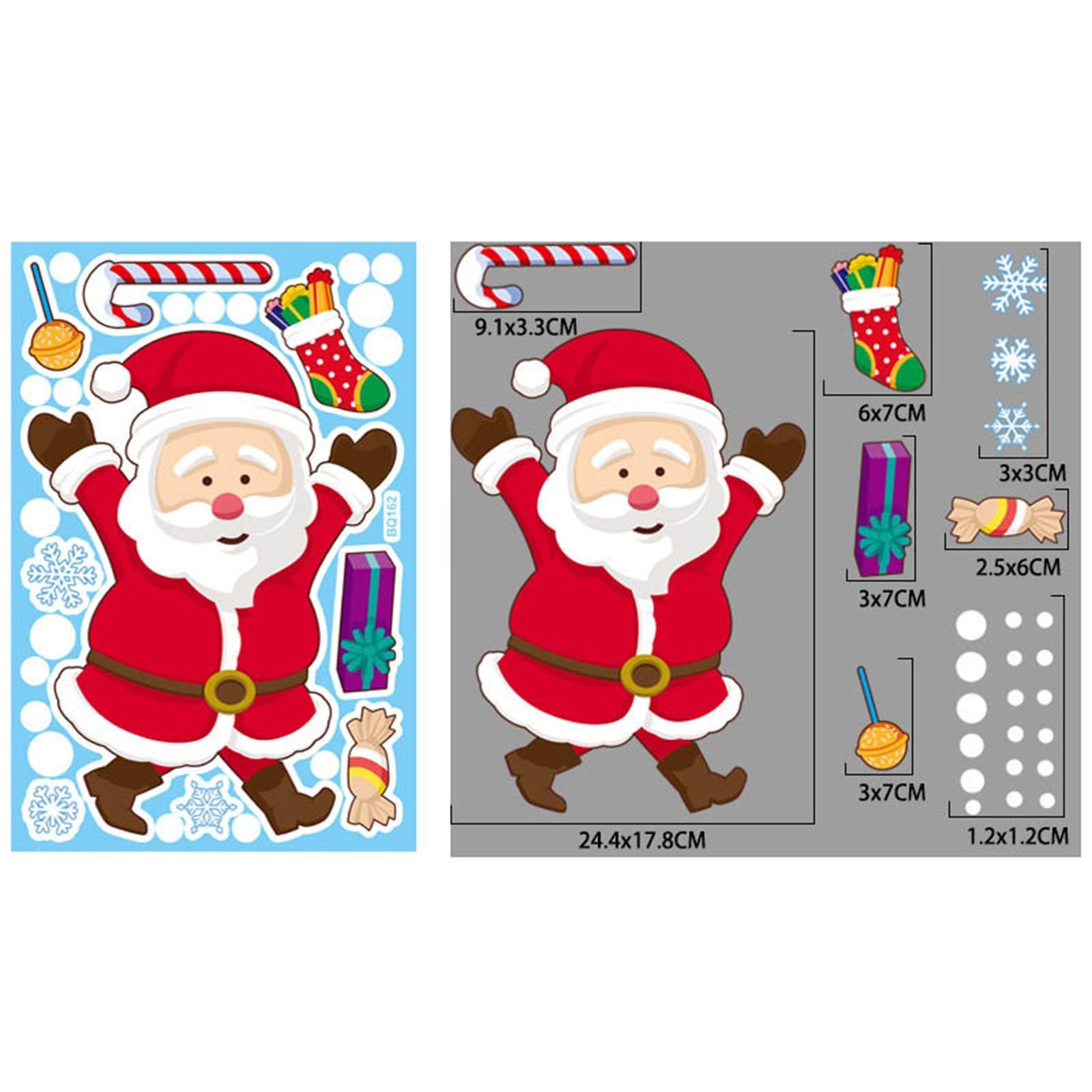 

Рождественские украшения, стеклянные наклейки, снеговик, лось, конфетный человек, рождественские наклейки, украшения для вечеринок, наклейки Санта-Клауса One Size