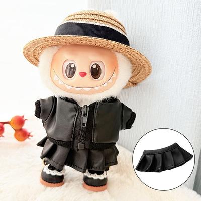 For 17cm Labubu Doll PU Skirt Fashion Clothes Hoodies Doll Clothes Color Match Hoodies Dolls Accessories Cute Decoration Little Cloths