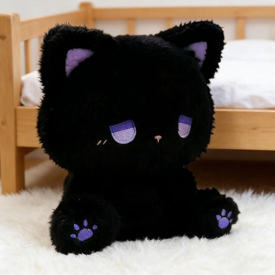 Lindo Peluche Gato Sentado Juguete Suave Muñeco de Animal de Peluche Adorable Abrazable Decoración para Habitación Infantil Almohada Compañera Regalo para Amigos Niños