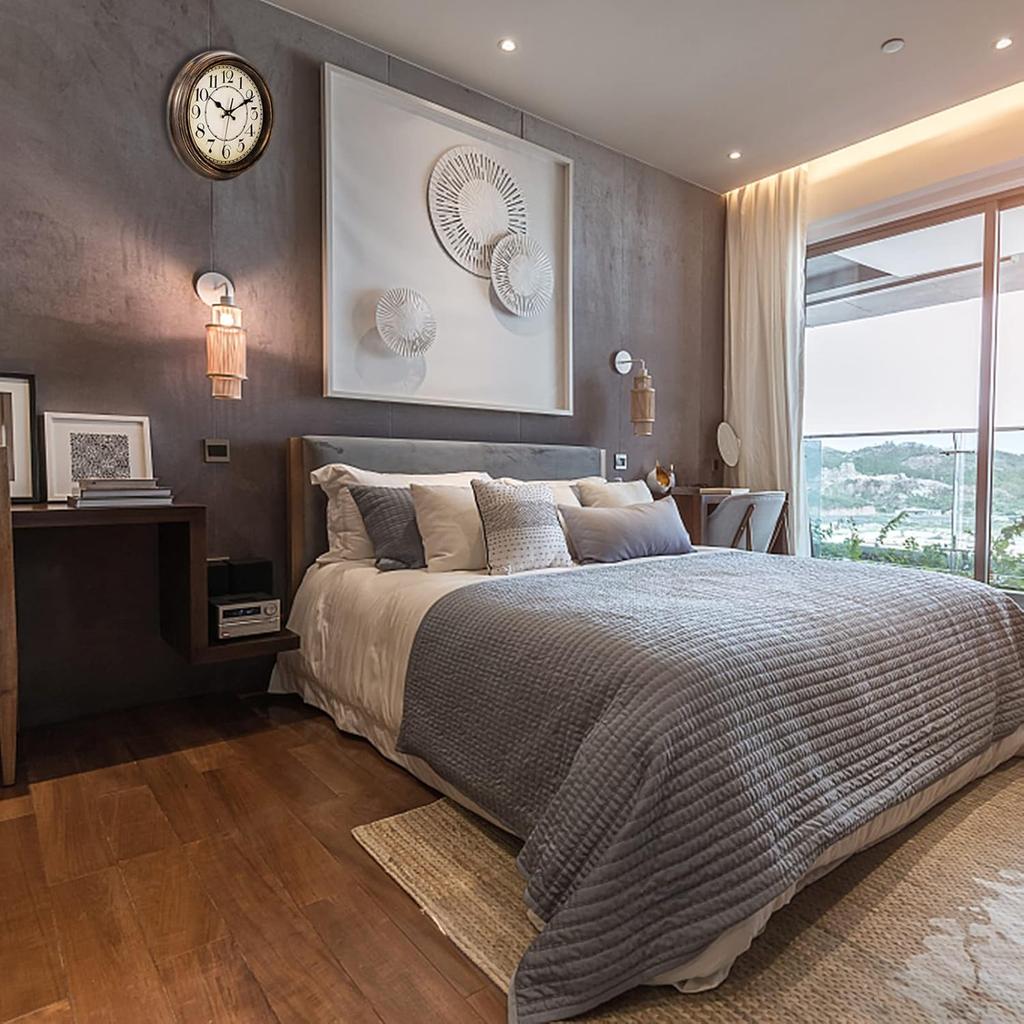 ZENFUN 12'' Round Classic Wall Clock, Battery Operated Quartz Clock Silent Non Ticking Wall Clock, Decorative for Kitchen, Home, Living Room,