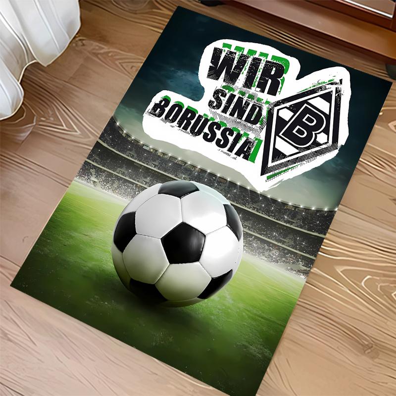 1 Stück Borussia Mönchengladbach Logo Teppich - Weich, Waschbar, Rutschfest für Innenbereich, Bürostühle, Wohnzimmer, Heimbüro, Dekorativer Teppich