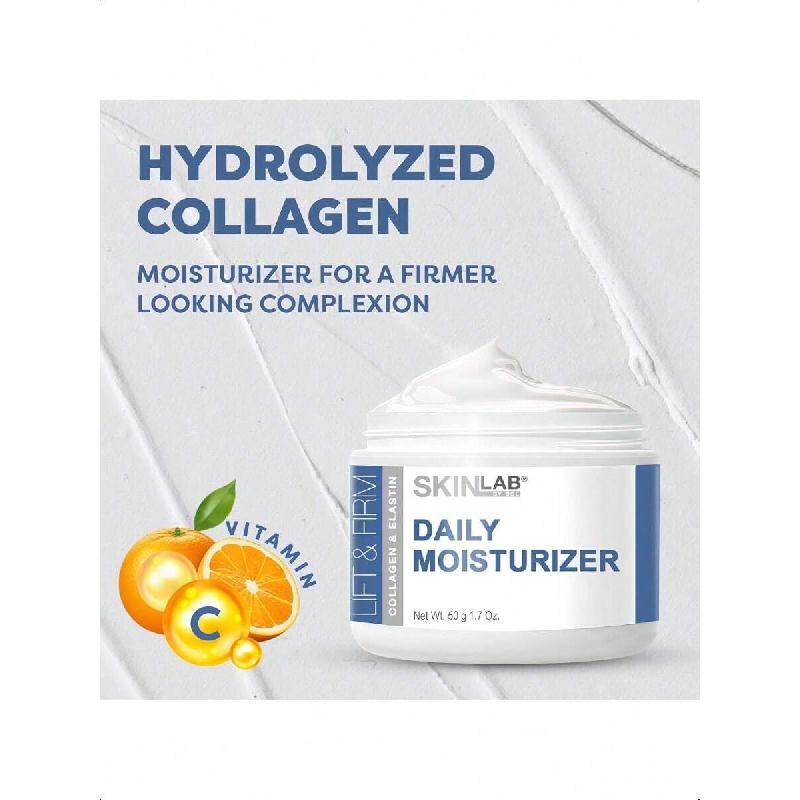 Skin&Lab Lift & Firm HYDRATANT QUOTIDIEN 50g-Collagène Hydrolysé & Élastine, Vitamine C Et Vitamine E Pour Hydrater, Adoucir&Apaiser Les Ridules Et