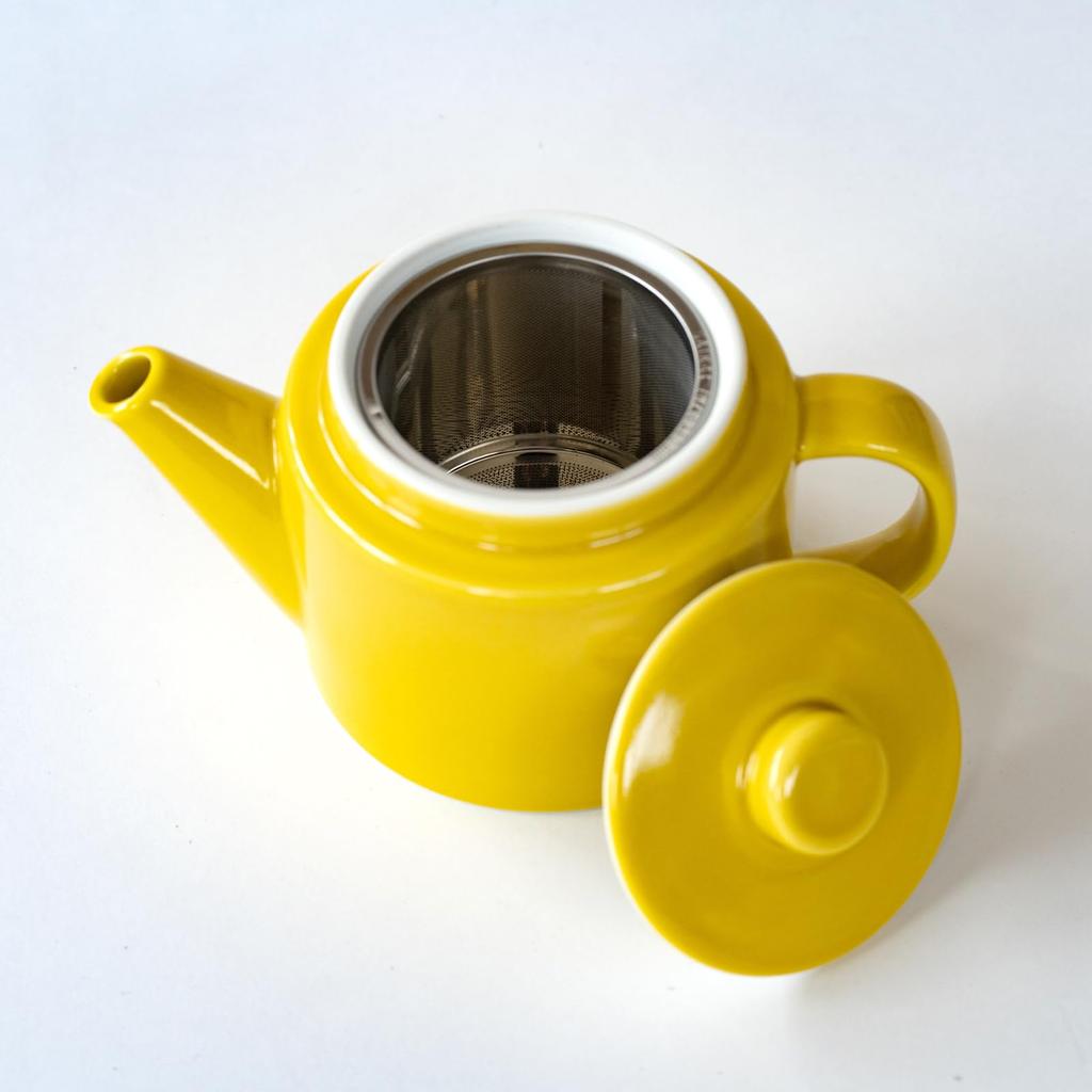 Hasami Ware [Common] Yellow Pot (Super Stainless Steel with Tea Strainer) 500ml 13872