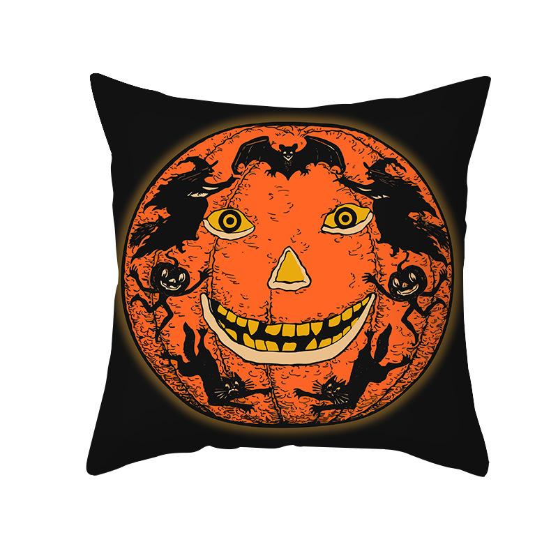 Halloween Pillow Cover Spoof Pumpkin Print Peach Skin Shopee Home Sofa Cushion Cover Pillow Cover