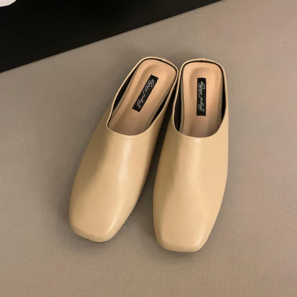 Bailamos Brand Women  Slippers Square Toe Sandals Mules Slippers Slides Women Simple Slippers Comfortable Office Mule Shoes Muje