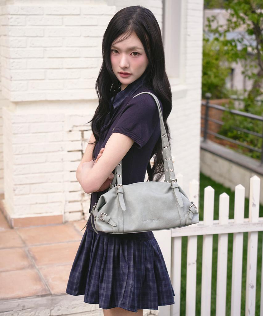 The Green Lab Girlish Check Layered Dress [Navy]