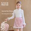 Little Naive Girls' Chinese Style Cheongsam Knit Base Layer Top