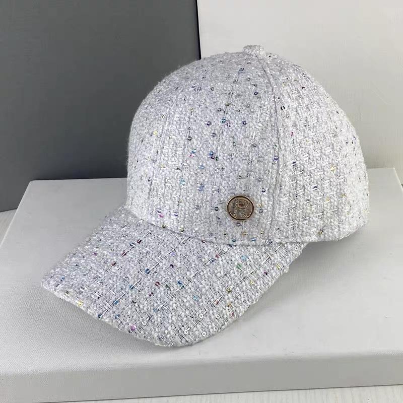 Baseballcaps damehatt høst og vinter mote paljetter dame fortykket lue tide