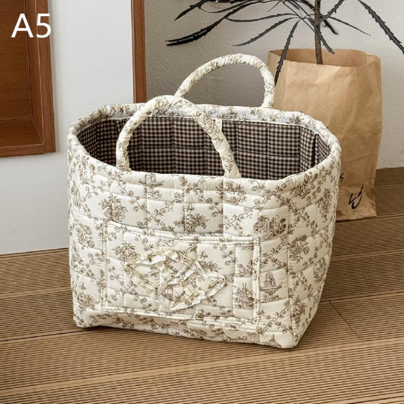 Rural Flower Dirty Clothes Basket, High-Value, Fashionable, Large Capacity Foldable Garbage Storage Basket