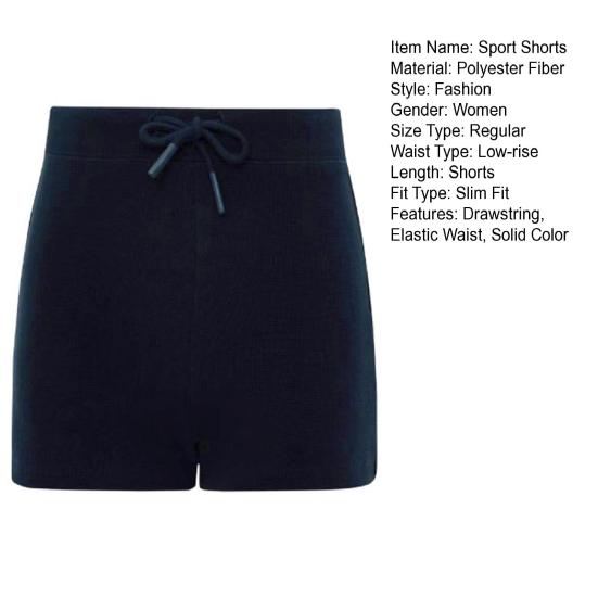 Women Sport Shorts Elastic Waistband Adjustable Drawstring Summer Outdoor Shorts Low-rise Gym