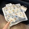 Lao Qian Feng Coffee Color Cashew Nut Silk Scarf Headscarf Versatile Neck Square Scarf Premium Sense Female Foreign Style Decorative Scarf Scarf