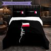 Polen 3-teiliges Bettwäsche-Set Weiches Bettbezug-Set mit Kissenbezügen Bedrucktes Schlafzimmer-Deko-Set für Zuhause