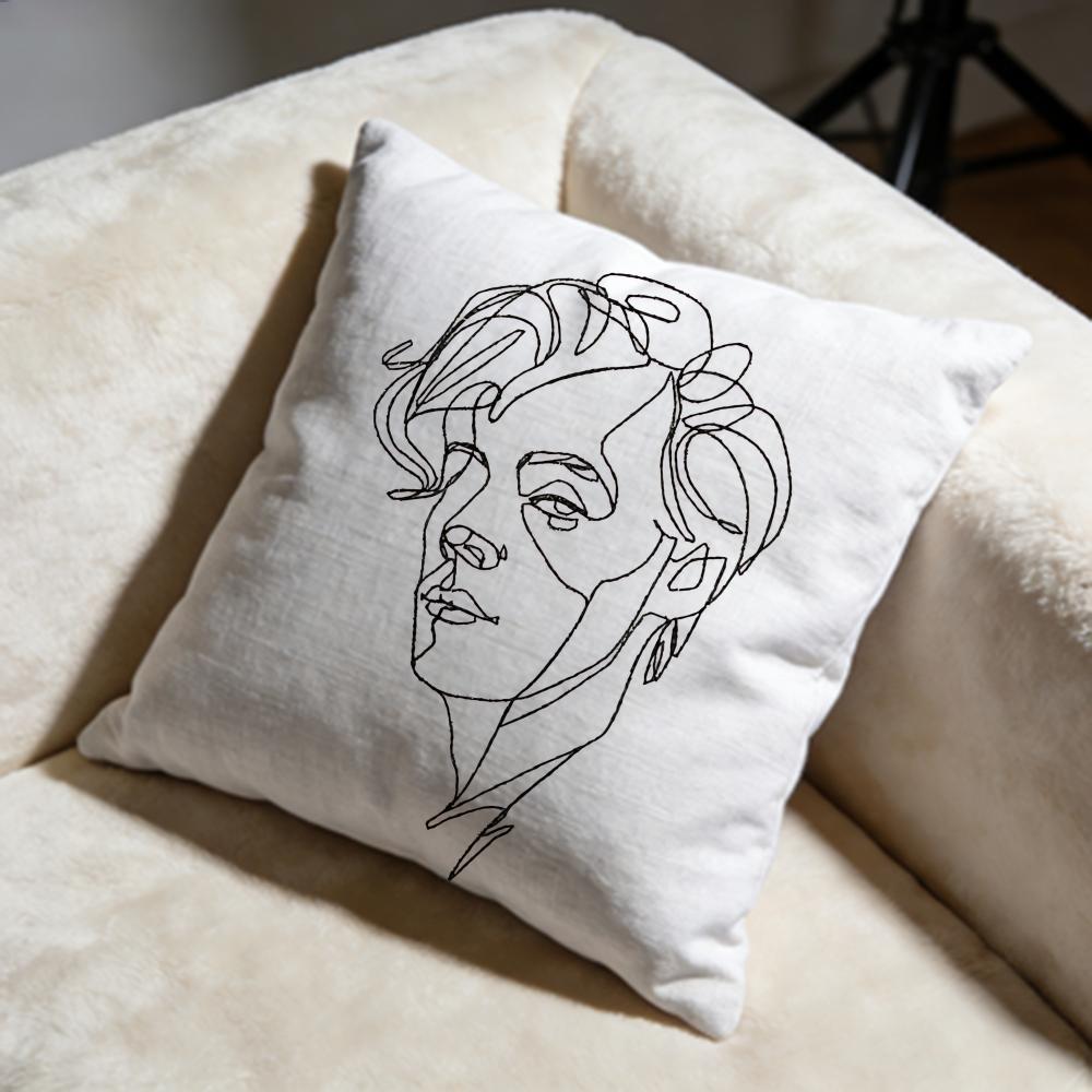 Minimalist Art Drawing Cushion Cover Soft Decorative Pillow Case Suitable for Bedroom Sofa Car Travel Use