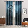 2pc   Window Curtains Gothic Style Skyscraper Durable 100% Polyester Fabric  Without Electricity Birthday Party for