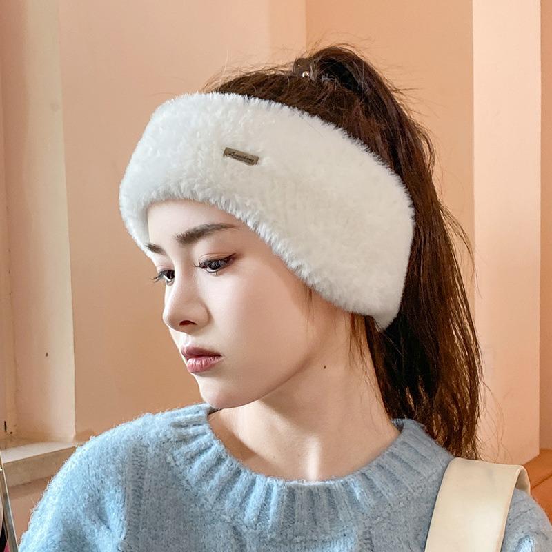 Headband, Empty Top Ear Protection Hat, Winter Warm and Windproof Knitted Confinement Hat, Big Head Circumference Versatile Outdoor Sports Running Hat