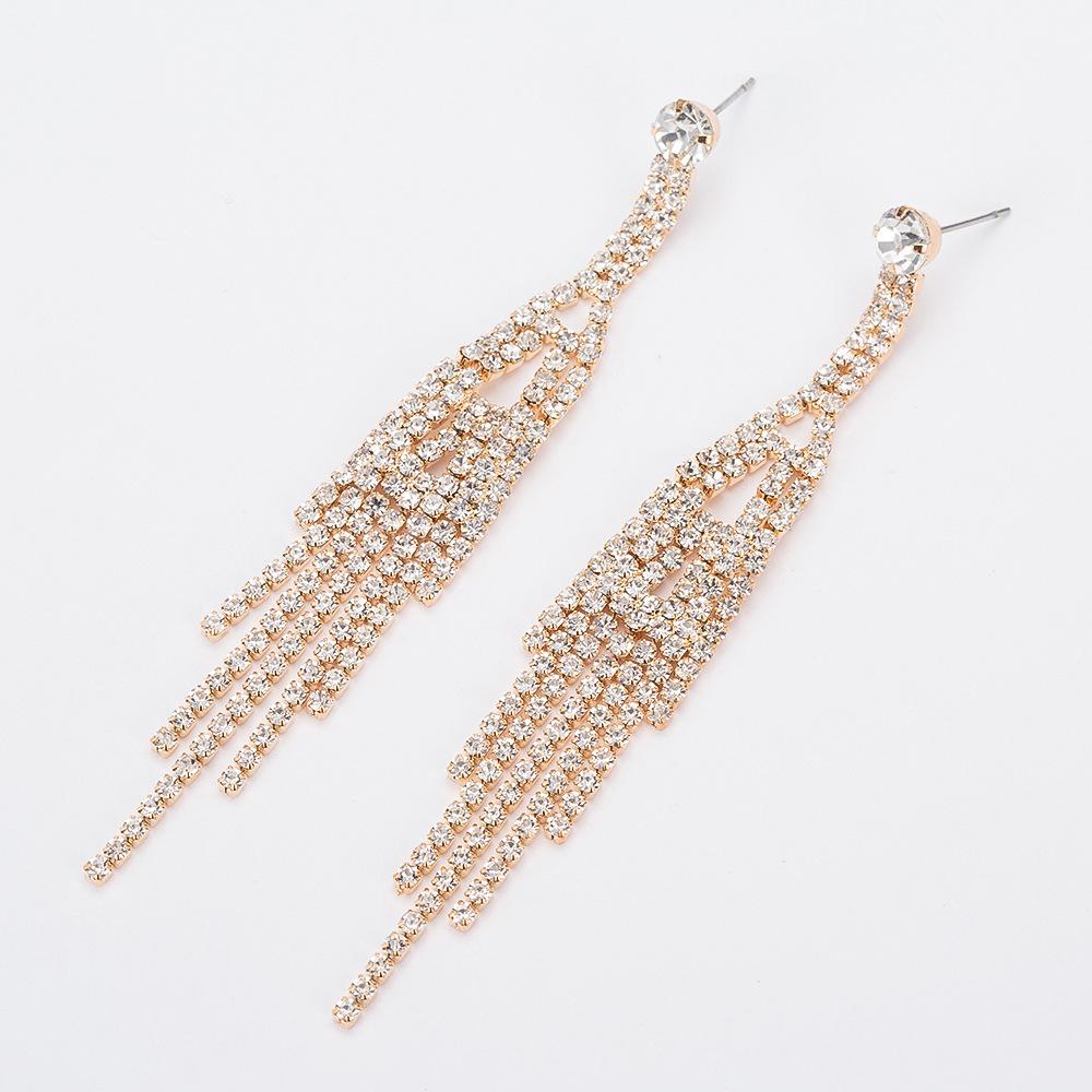 European and American New Earrings Tassel Ethnic Wind Stone Foreign Trade Ornament Hot Supply E394