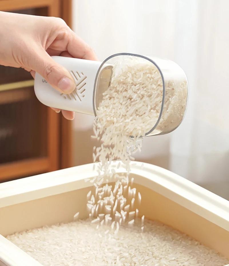 Multi Functional Grain Spoon Household Food Grade Rice Spoon Kitchen Grain Spoon Insect Proof Digging Flour Measuring Rice Spoon