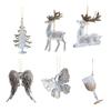 Christmas Tree Ornament Standing Deer Cup Butterflies Wing Design Sparkling Hanging Decoration Festive Holiday Season Home Decor