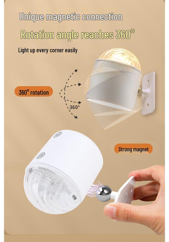 Romantic Water Ripple Ambient Bedside Night Light with Dynamic Projection - Wireless Mood Lamp for Bedroom