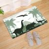1pc Dinosaur Pattern Soft Floor Mat - Floor mat Crystal Velvet, Tropical Palm Tree & Mountain Design, Non-Slip & Durable Rug for