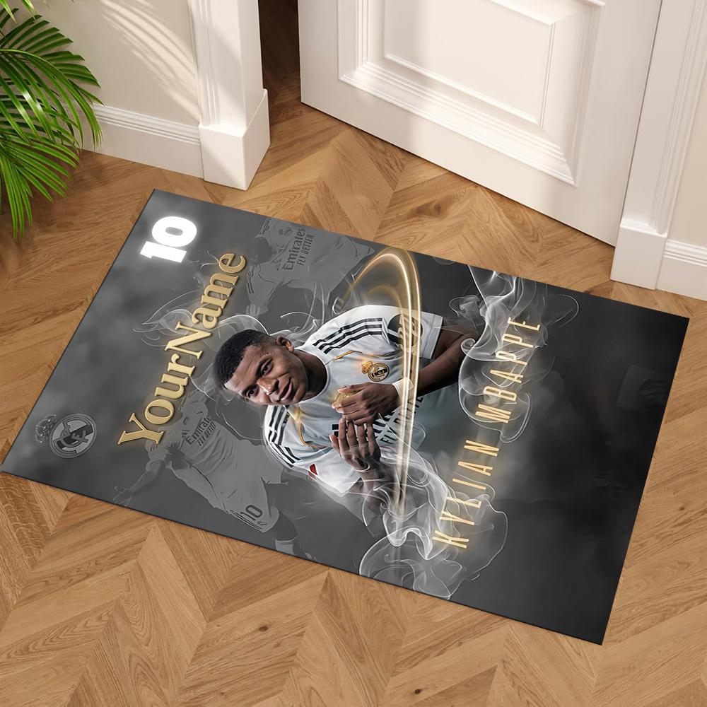 Mbappe Customized Name Carpet Design for Living Rooms Study Room Decorate Room Hallway Anti-slip Rug Decorate Offices Birthday/Christmas Gift