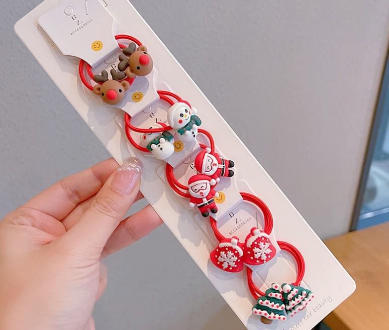 Ensemble de chouchous et pinces Rouges Festifs pour Enfants