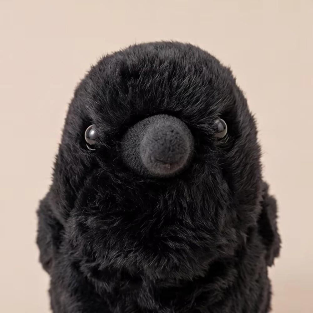 Soft Fabric Realistic Crow Plush Toy Black Color Gothic Crow Stuffed Toy Bird Soft Doll  Home Decor