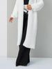 Women's White Imitation Mink Knit Cardigan Coat - Fluffy, Loose, Long, Perfect for Autumn and Winter