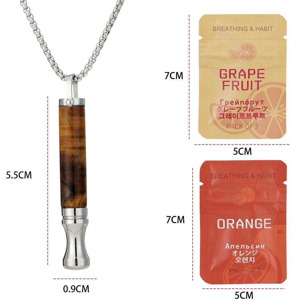 Titanium Steel Breathing Necklace for Anxiety Relief Breathlink Quit Smoking Vaping Necklace Stop Smoking Aids Fidget Necklaces