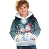 Kids Long Sleeve Christmas Print Casual Fashion Hooded Top