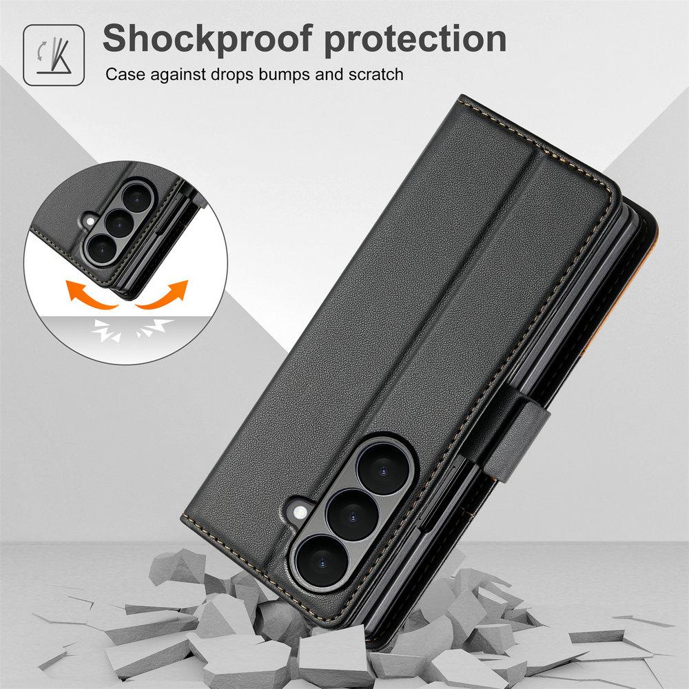 Luxus tok Samsung Galaxy Z Fold 7 5G 2025-höz Bőr Pénztárca Mágneses Könyv Páncél Tok Samsung Z Fold 3 4 5 6 Fold7 Flip Tok