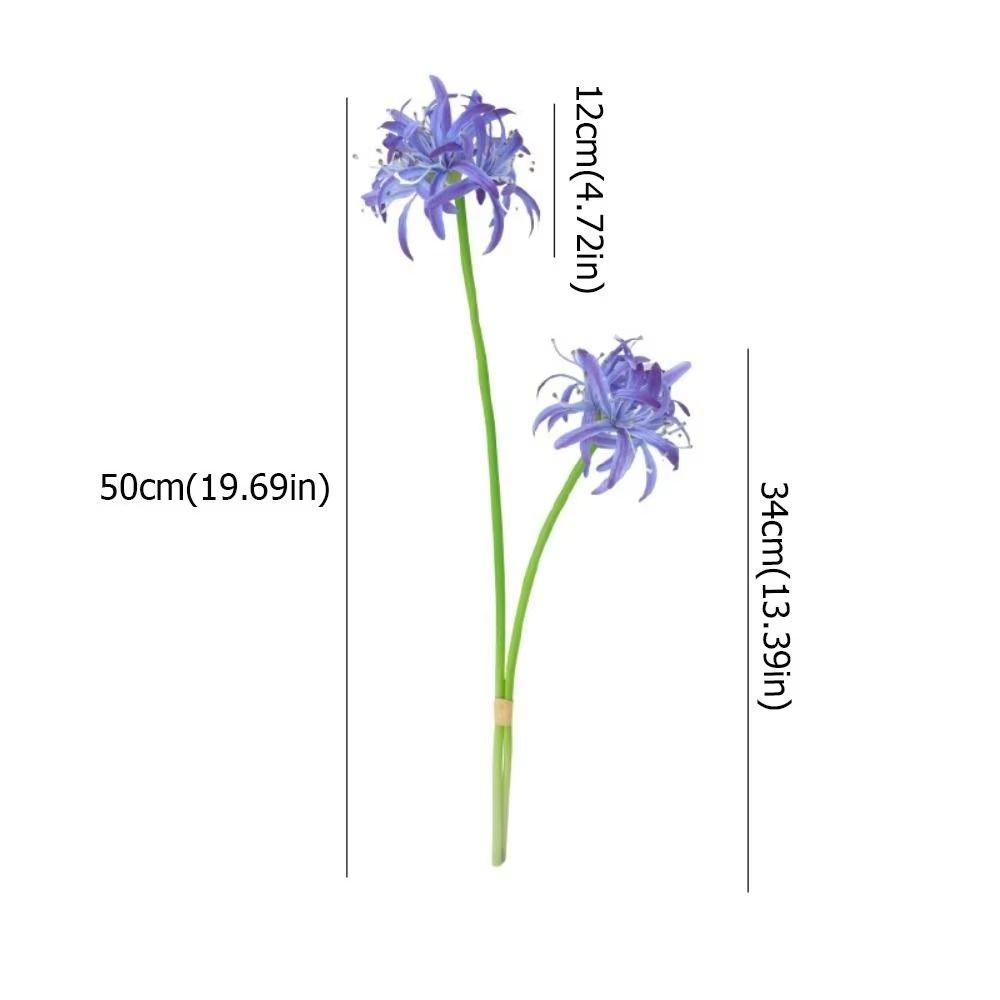 2 Heads Simulation Lycoris Flower Realistic Artificial Silk Flower  Party Decorations