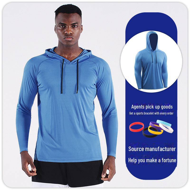 Мужская быстросохнущая спортивная куртка с капюшоном и длинными рукавами для защиты от солнца для активного отдыха Extra Extra Large