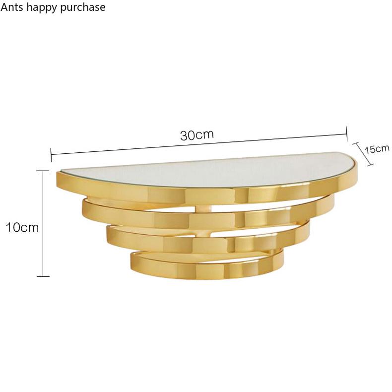 Metal Wall Shelf Nordic Style Gold Glass Mirror Creative Wall Decoration Bedroom Living Room Bathroom Storage Rack