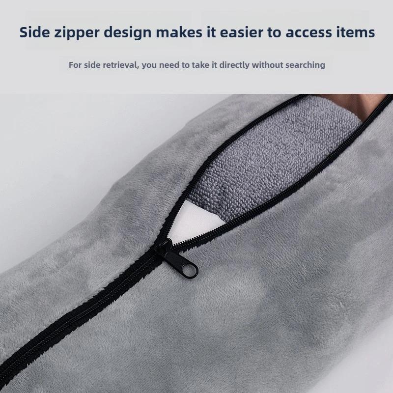 "Multi-Functional U-Shaped Travel Pillow - Fill with Clothes,Plush Padding & Ergonomic Neck Support for Airplane/Office/Car Use"