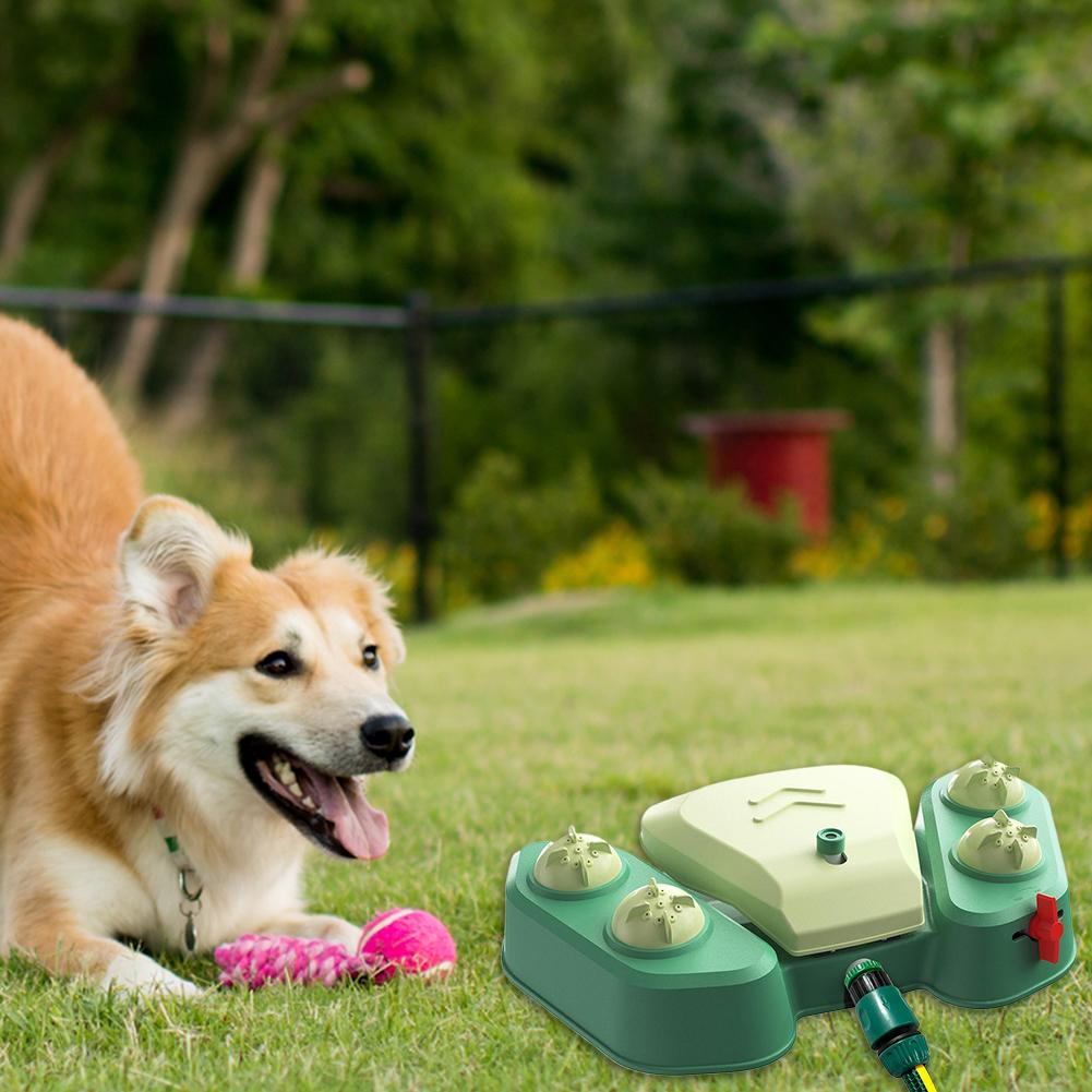 Dog Sprinkler Dog Water Fountain Adjustable Angle & Speed Step On Sprinkler Dog Water Dispenser Toy for Garden & Lawn Watering