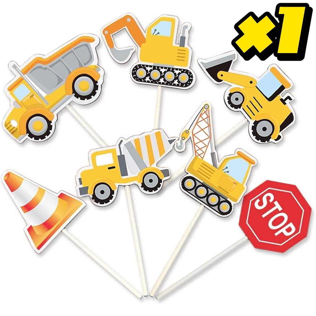 Baustellen Cupcake Topper Picks Kipper Bagger Traktor Kuchen Topper für Kinder Geburtstag Babyparty Party Dekorationen
