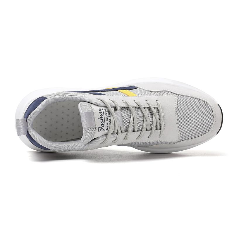 Men’s Jogging Sports Shoes Street Style Khaki Running Sneakers Mesh Retro Grey Plus Size Skate Board Shoes