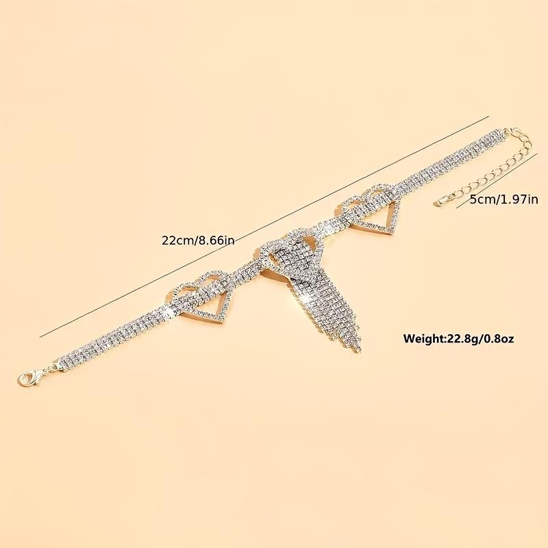 1 Stück Bling Quaste Hohle Herz Klauenkette Fußkettenset mit leuchtendem Wasser Fußschmuck Dekoration Fußkettchen