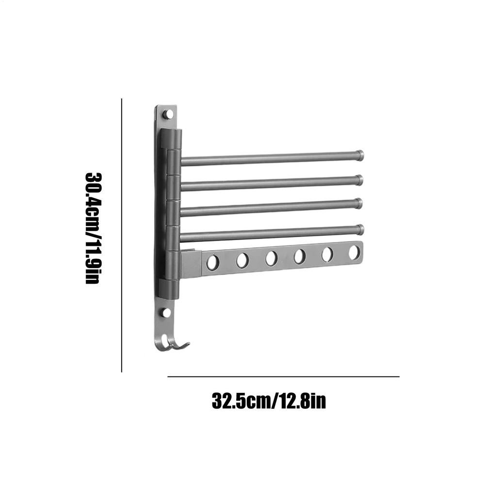 Swivel Towel Rack Wall Mount Hanger Towel Bar Rotating Towel Rack Bathroom Kitchen Wall-mounted Towel Polished Rack Holder серый