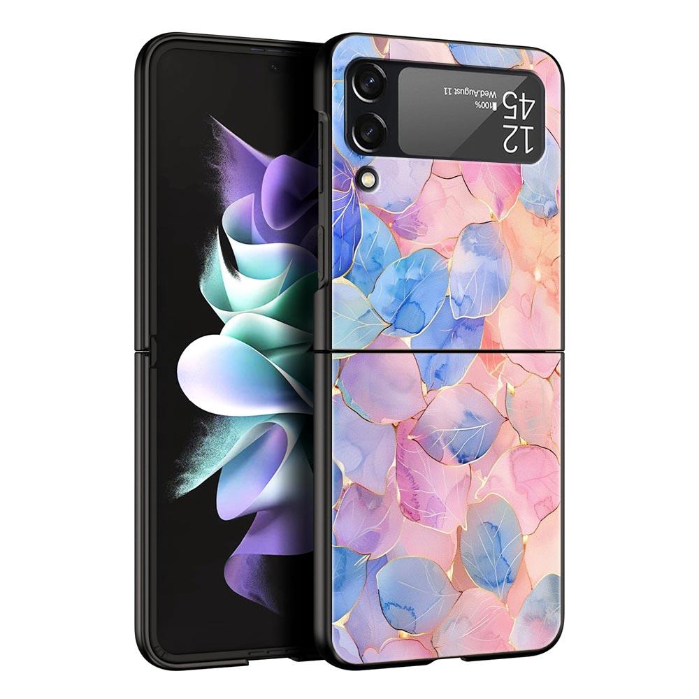 Handyhülle für Samsung Galaxy Z Flip 3 4 5 6 Faltbar Schwarze Schale Schöne Rosegold Kunst Für Samsung Z Flip4 Flip5 PC Hartschalenabdeckung